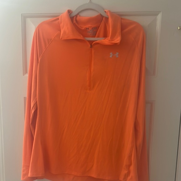 Under Armour Tops - Under Armour Orange Hoodie Relaxed Fit with Polo Collar